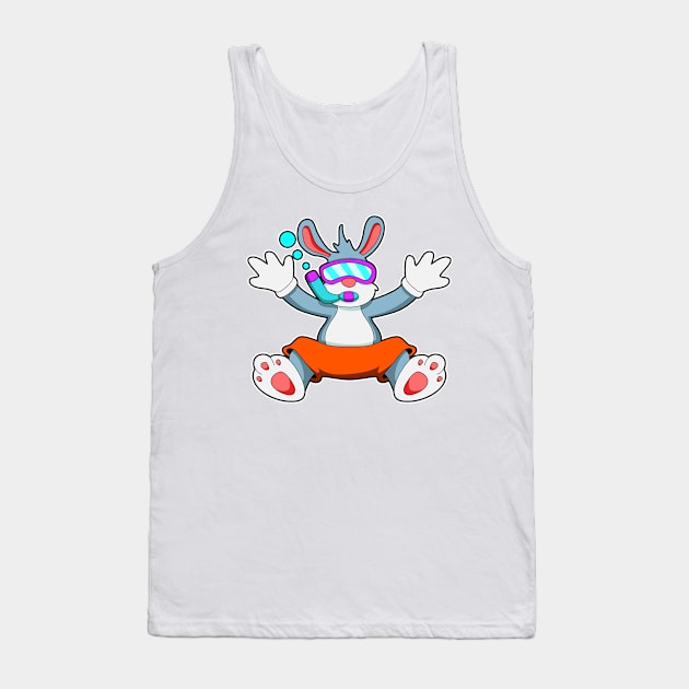 Rabbit at Diving with Swimming goggles & Snorkel Tank Top by Markus Schnabel